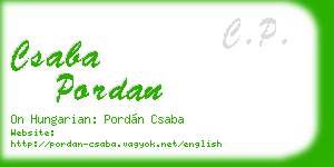 csaba pordan business card